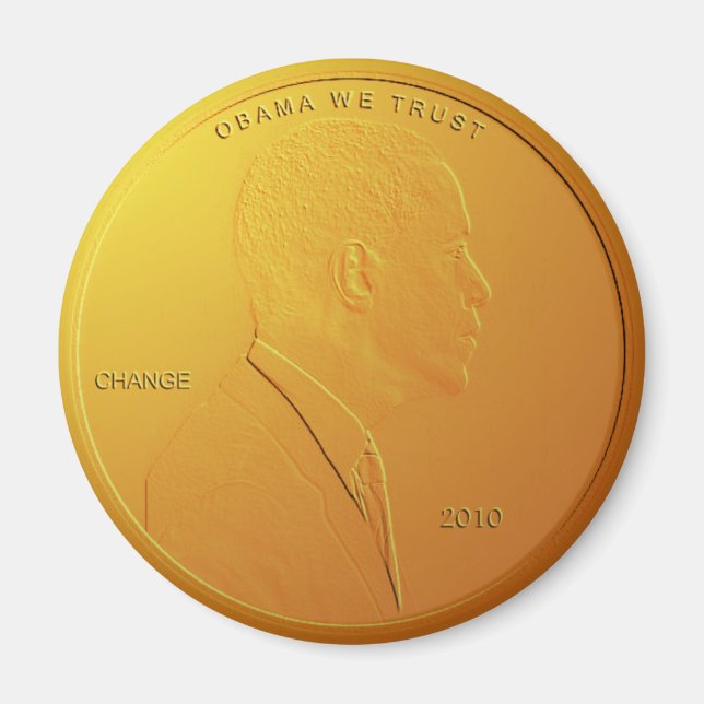 Barack Obama Shiny Penny Circular Magnet (Vorne)