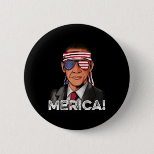 Barack Obama Shirt American Flag Sungles Usa 4th O Button