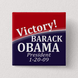 Barack Obama Sieg-Knopf Button