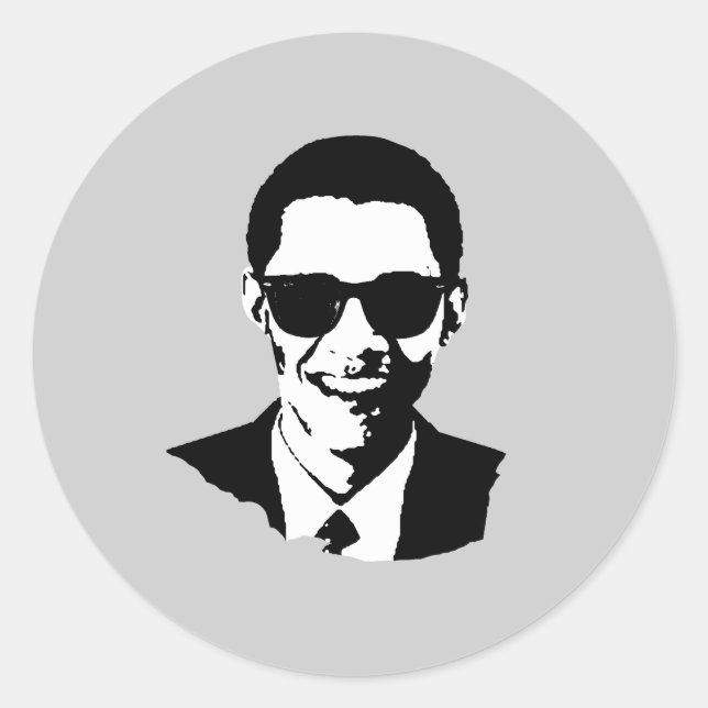 Barack Obama-Sonnenbrille Runder Aufkleber (Vorderseite)