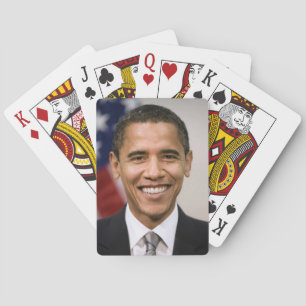 Barack Obama spielt Karten Spielkarten
