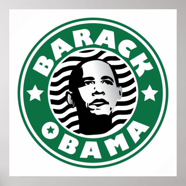 Barack Obama Star Coffeine Green Star Kaffee Buck Poster (Vorne)