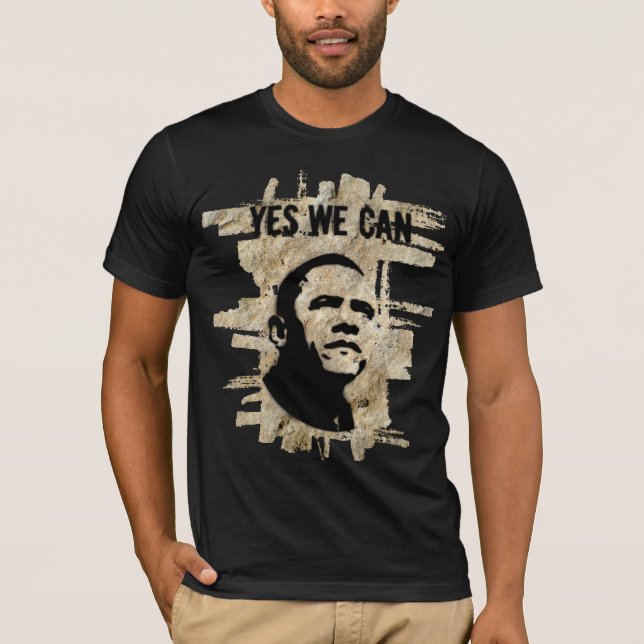 Barack Obama.Stencil.rock bckgrand T-Shirt (Vorderseite)