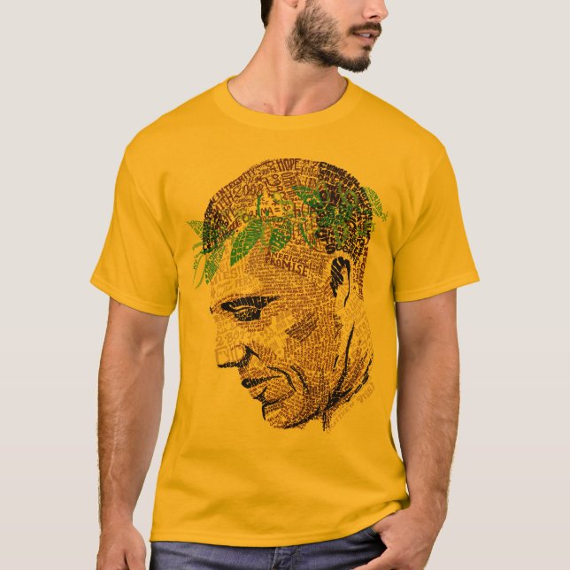 Barack Obama typografisches Porträt-T-Shirt T-Shirt (Vorderseite)