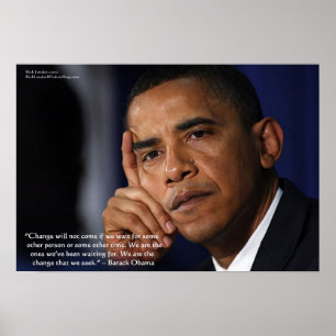 Barack Obama Über "Veränderung" Weisheit Zitat Sam Poster