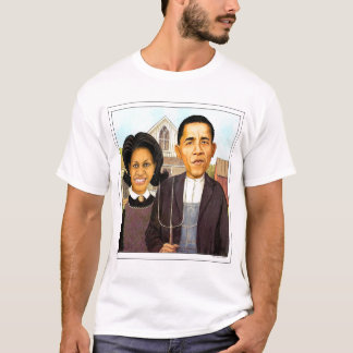 Barack Obama und Michelle Obama in amerikanischem T-Shirt