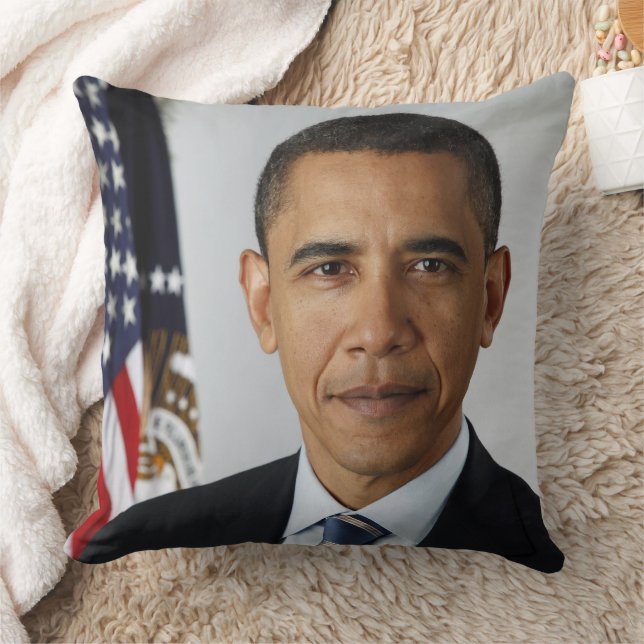 Barack Obama US-Präsident Weißes Haus Portrait Kissen (Decke)