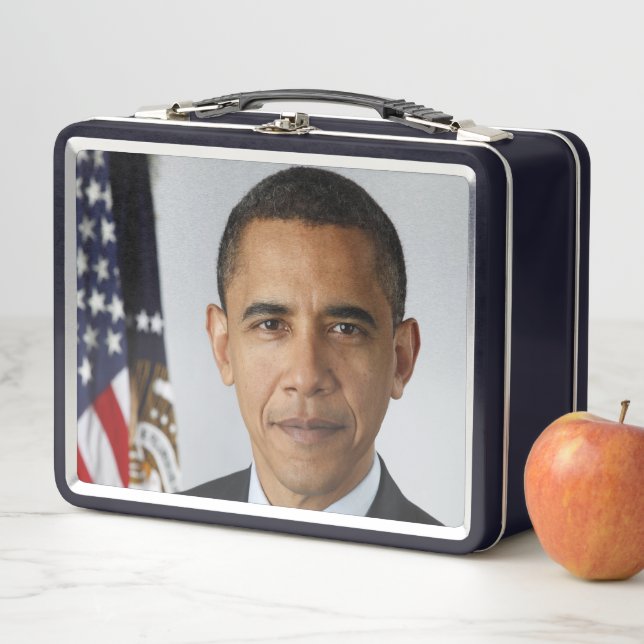 Barack Obama US-Präsident Weißes Haus Portrait Metall Brotdose (Beispiel)
