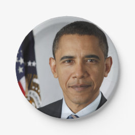 Barack Obama US-Präsident Weißes Haus Portrait Pappteller