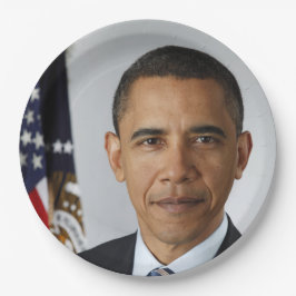Barack Obama US-Präsident Weißes Haus Portrait Pappteller