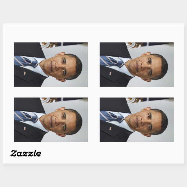 Barack Obama US-Präsident Weißes Haus Portrait Rechteckiger Aufkleber (Blatt)
