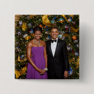 Barack Obama US-Präsident White House Weihnachten Button