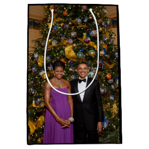 Barack Obama US-Präsident White House Weihnachten Mittlere Geschenktüte
