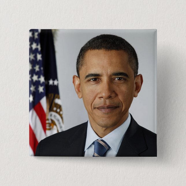 Barack Obama US President White House Portrait  Button (Vorderseite)