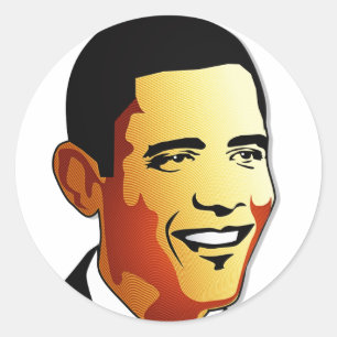 Barack Obama Vector Illustration Runder Aufkleber