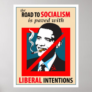 Barack Obama Weg zum Sozialismus-Poster Poster