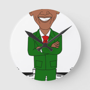 barack obama weihnachtsmann runde wanduhr