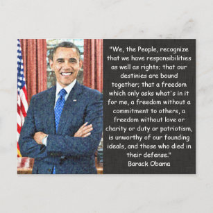Barack Obama Zitat Postcard Postkarte