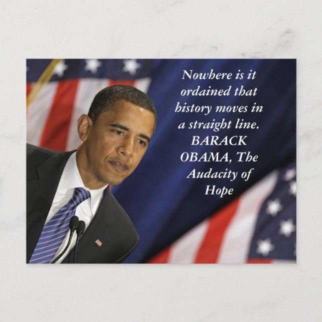 Barack Obama Zitat zur Geschichte Postkarte (Vorderseite)