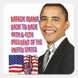 Barack Obama, zurück auf Zurück_ Quadratischer Aufkleber