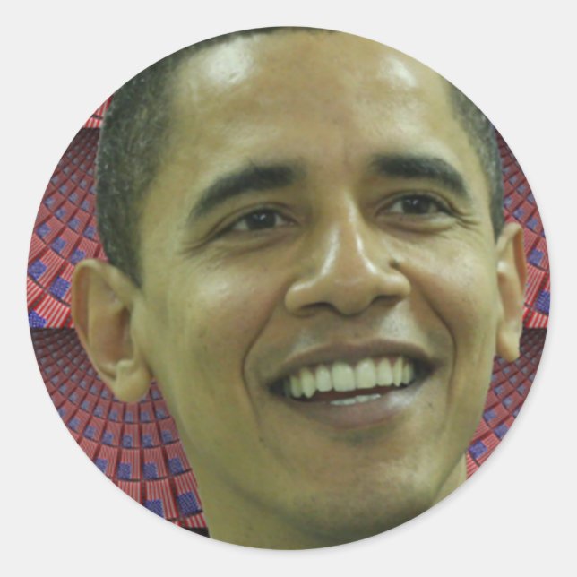 Barack Obamas Gesicht Runder Aufkleber (Vorderseite)