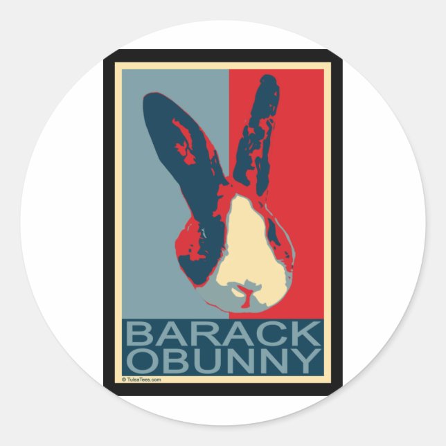 Barack Obunny Runder Aufkleber (Vorderseite)