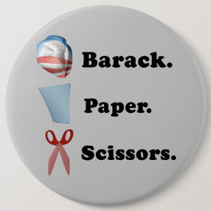 Barack. Papier. Schere Button