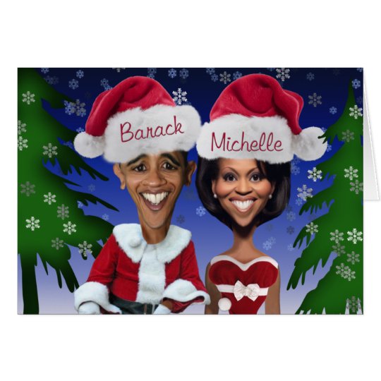 Barack und Karikatur-Feiertag Michelle Obama Karte