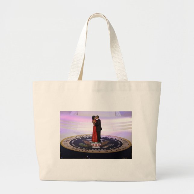 Barack und Michelle Obama Jumbo Stoffbeutel (Vorne)