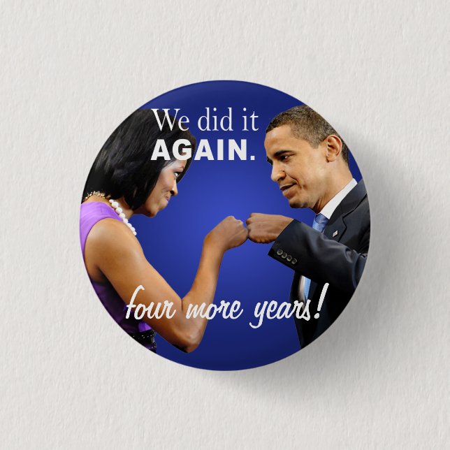 Barack und Michelle Obama - Sieg Button (Vorderseite)