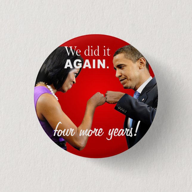 Barack und Michelle Obama Siegfauststoß Button (Vorderseite)