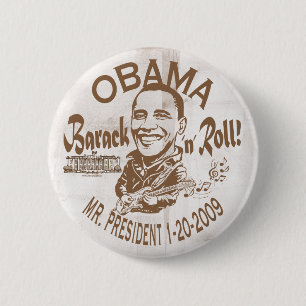Barack und rollen Einweihungs-Knopf 2009 Button