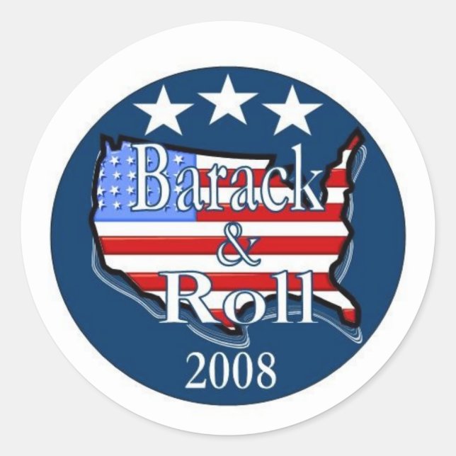 Barack und Rollen Runder Aufkleber (Vorderseite)