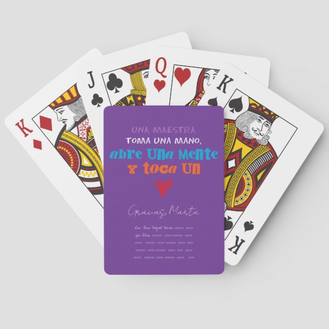 Baraja de cartas para profesora con nombres. FM Spielkarten (Rückseite)