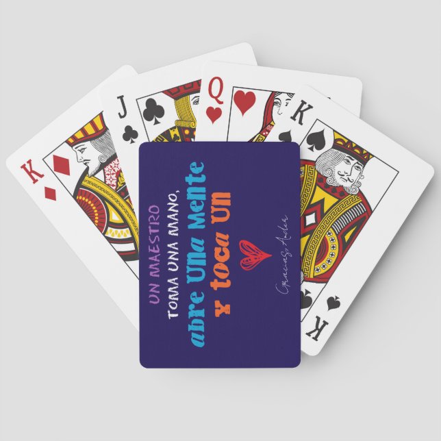 Baraja de cartas para profesores. Fondo azul Spielkarten (Rückseite)