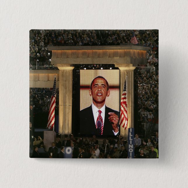 Barak Obama spricht am gestern Abend von Button (Vorderseite)