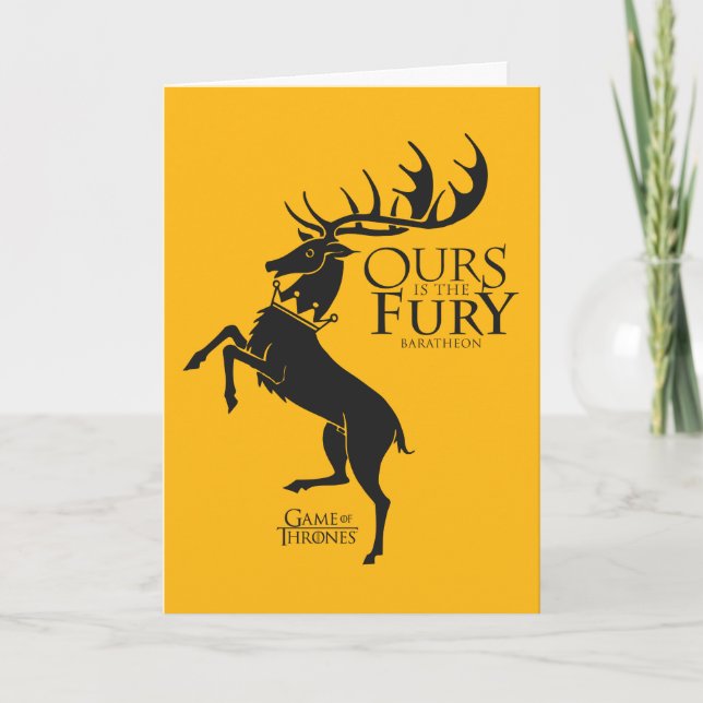 Baratheon Sigil - Uns ist der Zorn Karte (Vorderseite)