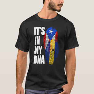 Barbadian und Puerto Rico Mix DNA Flagge Erbe T-Shirt