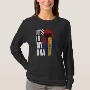 Barbadisch und albanisch gemischte DNA-Flagge-Herk T-Shirt