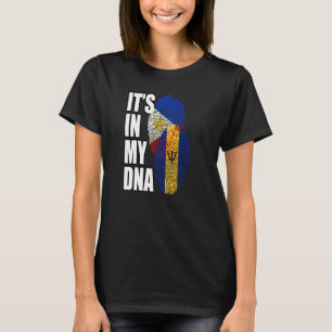 Barbadisch und philippinisch gemischte DNA-Flagge- T-Shirt