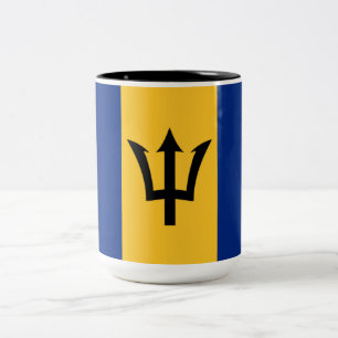 Barbadische Flagge (Barbados) (Bajan) Zweifarbige Tasse