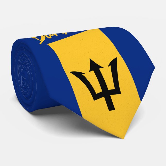 Barbados Bajan Flag Barbadian Karibik Krawatte (Gerollt)