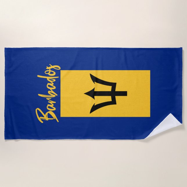 Barbados Bajan Flag Barbadian Karibik Strandtuch (Vorderseite)