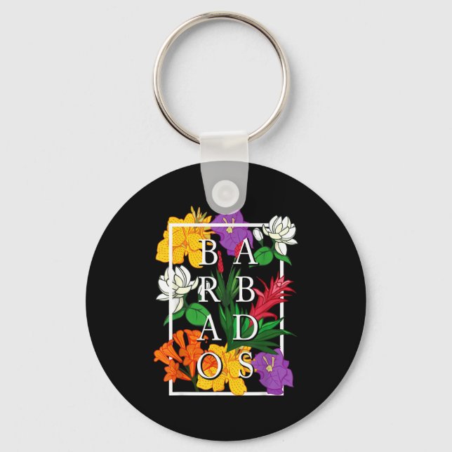 Barbados Bajan Wildflower Pride Floral  Schlüsselanhänger (Vorderseite)