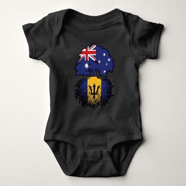 Barbados Barbadian Australian Australia Tree Roots Baby Strampler (Vorderseite)