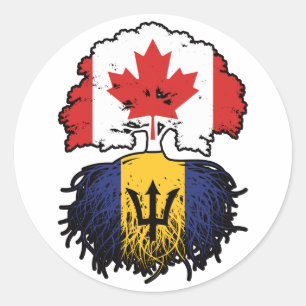 Barbados Barbadian kanadische Tree Roots Flag Runder Aufkleber