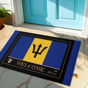Barbados & Barbados Flag Haus Matten/Sport Willkom Fußmatte