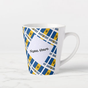 Barbados-Barbaren-Flagge mit personalisiertem Name Milchtasse
