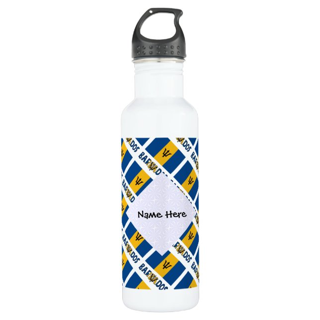 Barbados Barbarian Flag Personalisiert gefixt Edelstahlflasche (Vorderseite)