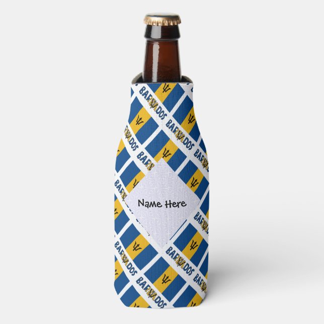 Barbados Barbarian Flag Personalisiert gefixt Flaschenkühler (Flaschenvorderseite)